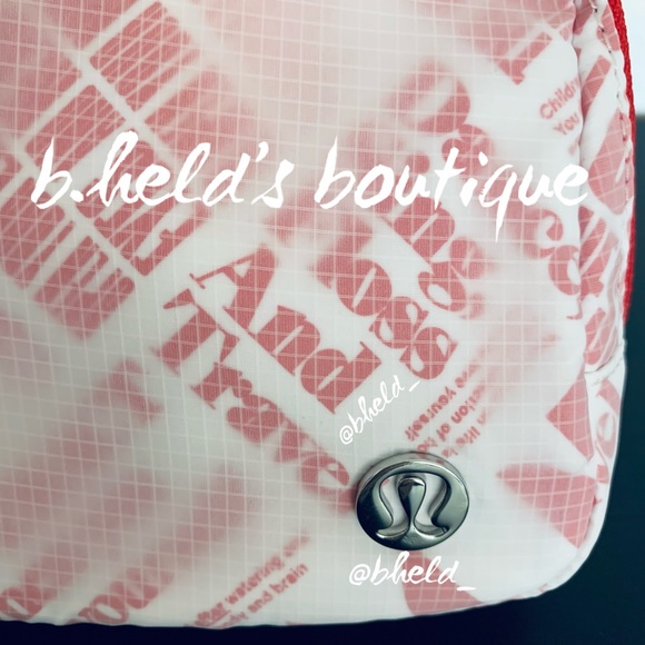 lululemon Everywhere Belt Bag *Manifesto Print in White/lulu Red Brand New NWT - Picture 12 of 15